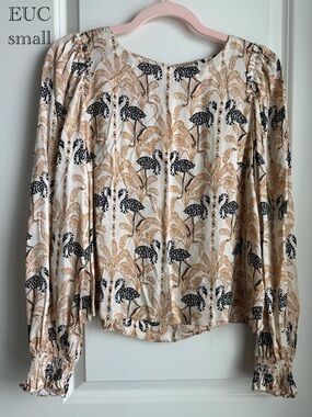 Lilly Pulitzer blouse deeper coconut flamingo